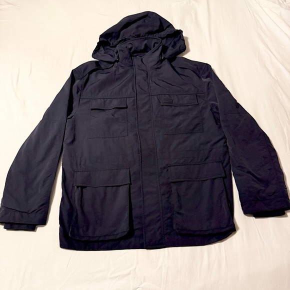 Salvatore Ferragamo Dark Blue Hooded Utility Jacket